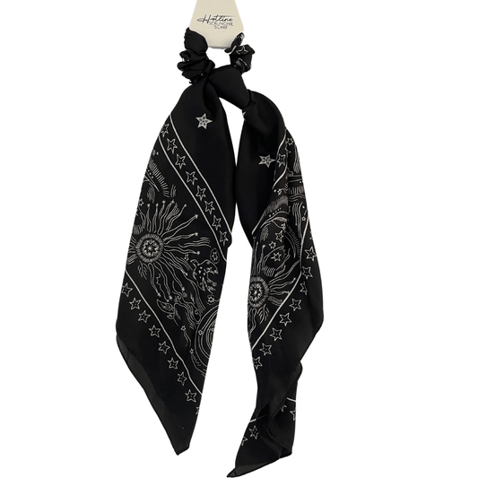 Black Cosmic Scrunchie Scarf - The Boutique Outlet