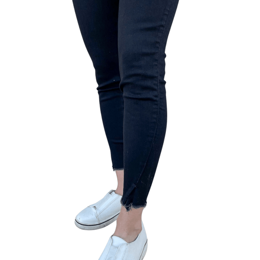 Black Raw Hem Skinny Jeans - Jeans - The Boutique Outlet